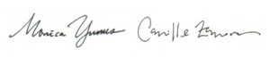 Signatures of Monica Yunus and Camille Zamora