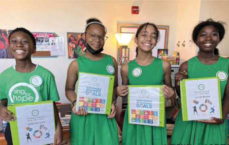 Students participating in Sing for Hope Lab at Amani Public Charter School